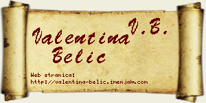 Valentina Belić vizit kartica